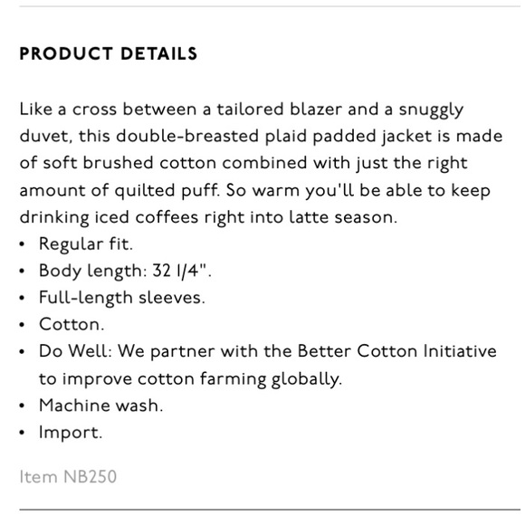 MADEWELL Padded Double Breasted Oversized Jacket in Plaid - Picture 9 of 9